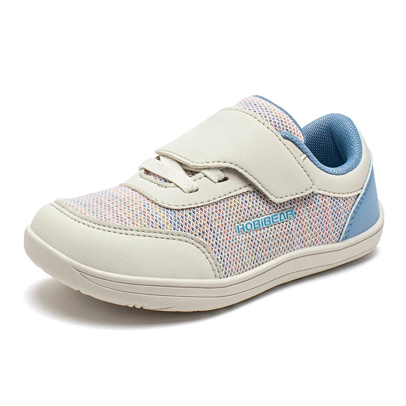 HOBIBEAR chaussures pieds nus à bout large enfants minimaliste crochet boucle espadrilles décontractées maille respirant zéro chute chaussures