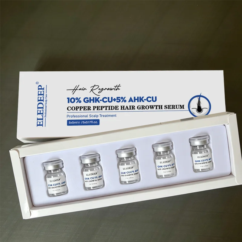Sérum de croissance capillaire au cuivre bleu B, 10% GHK-CU, 5% AHK-CU, anti-chute de cheveux, nourrissant le cuir chevelu, renforce les racines des cheveux, booster capillaire