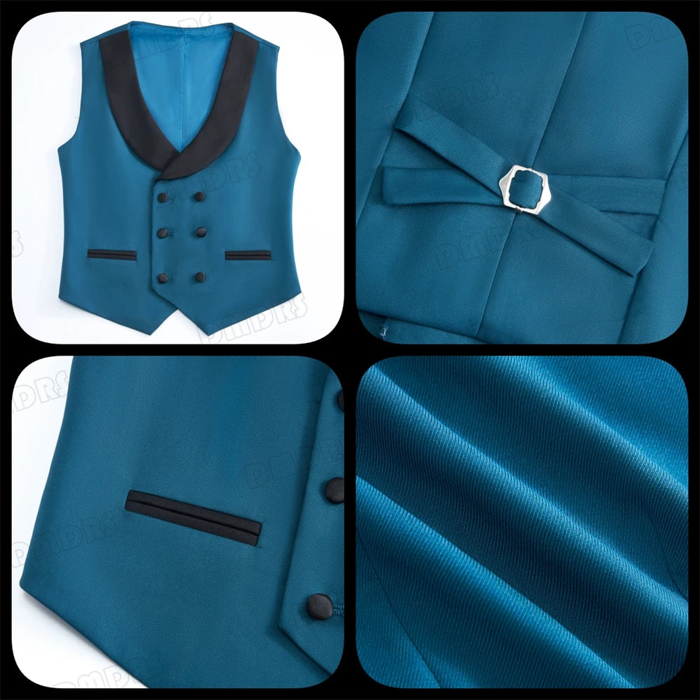 DTLumika populaire Aqua garçon costume ensemble pour mariage 3 pièces costume ensemble formel smoking veste gilet pantalon enfants Photo Shot Oufit