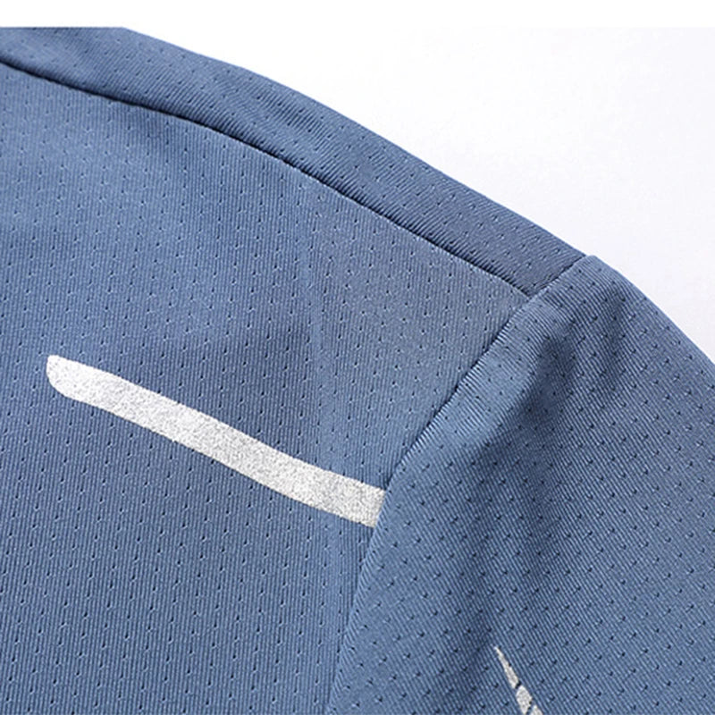 CHRLCK hommes course séchage rapide T-shirts respirant randonnée pêche T-shirts élasticité douce Sports de plein air chemise courte été