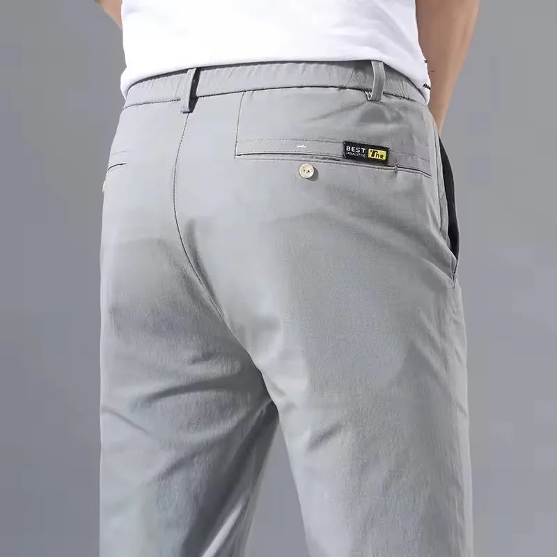2025 printemps automne mince mince hommes pantalons décontractés classique affaires coton Stretch Golf pantalon mode coréenne mâle vêtements pantalons