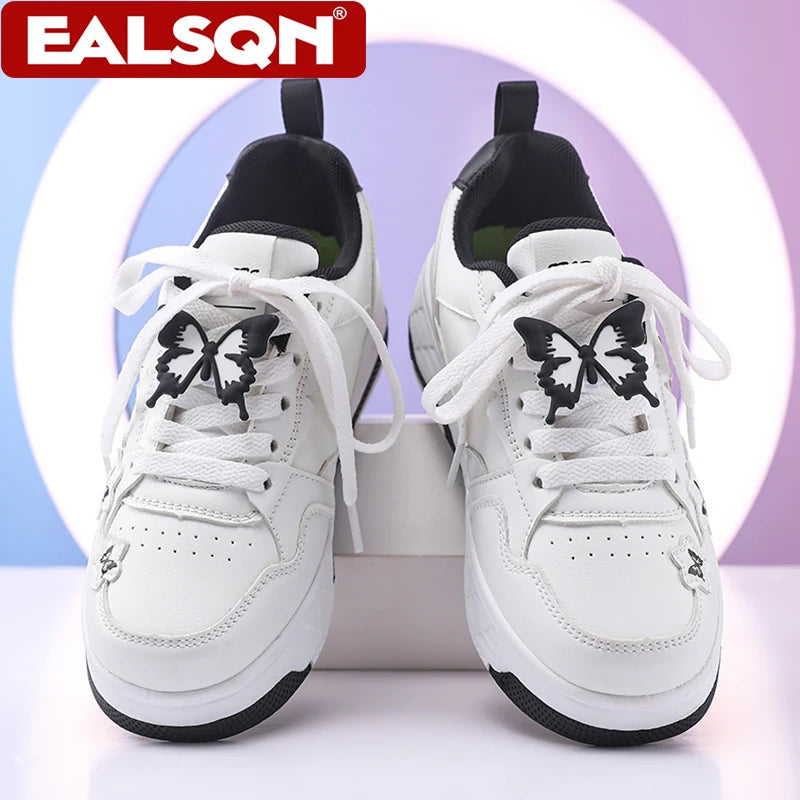 Chaussures de marche à 4 roues avec motifs papillons, baskets de sport d'extérieur pour enfants, rollers pour adolescents et filles, divertissement
