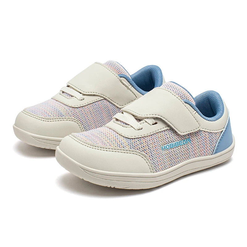 HOBIBEAR chaussures pieds nus à bout large enfants minimaliste crochet boucle espadrilles décontractées maille respirant zéro chute chaussures