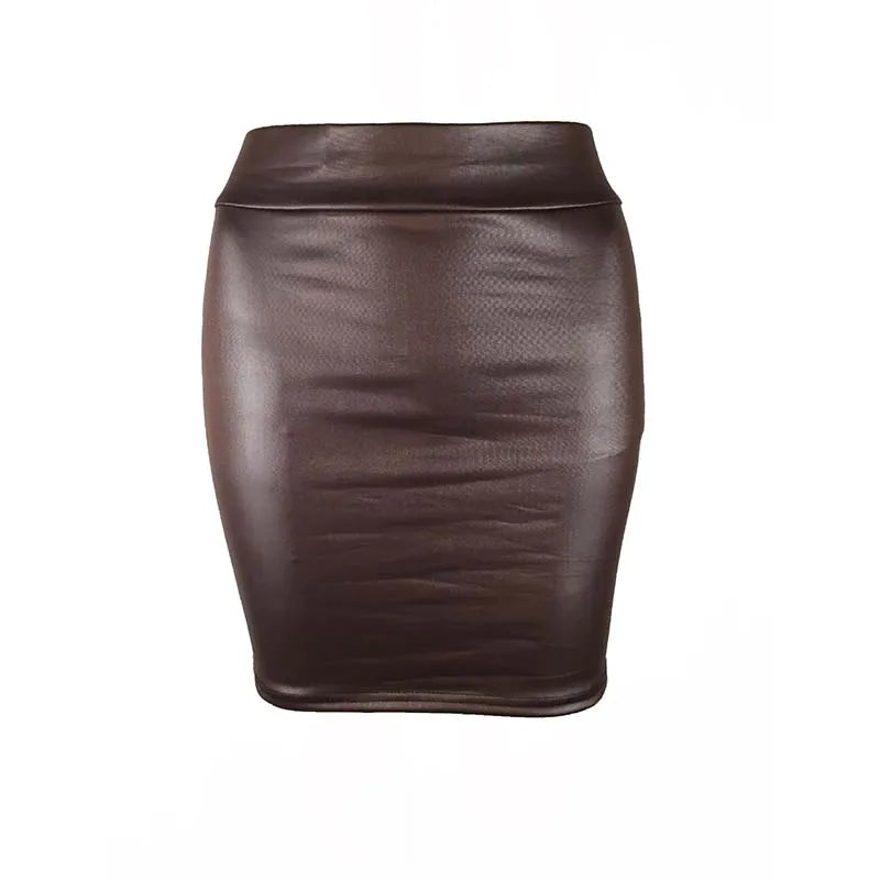Mini jupe crayon en simili cuir noir, Slim, taille haute, Sexy, mode coréenne, jupes courtes pour femmes, vente en gros, été doux