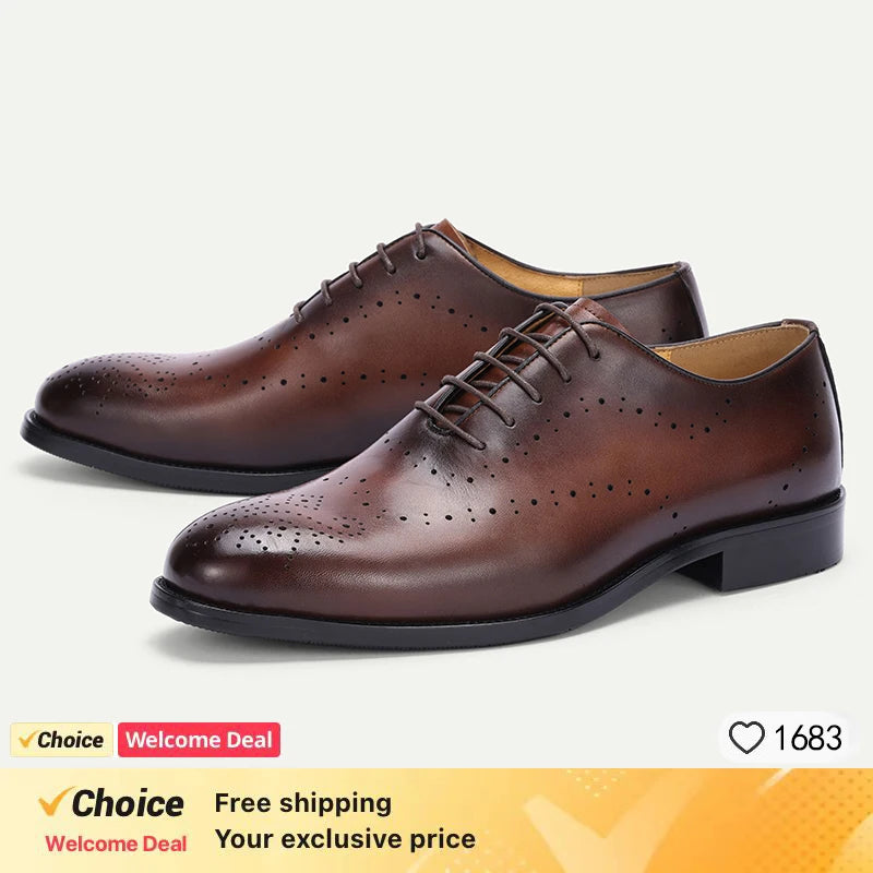 Chaussures en cuir de marque de luxe pour hommes, chaussures en dentelle pointues, DERBY OXFORD Store, robe décontractée pour hommes, chaussures de fête de mariage
