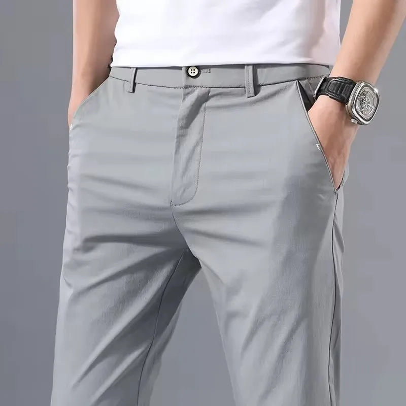 2025 printemps automne mince mince hommes pantalons décontractés classique affaires coton Stretch Golf pantalon mode coréenne mâle vêtements pantalons
