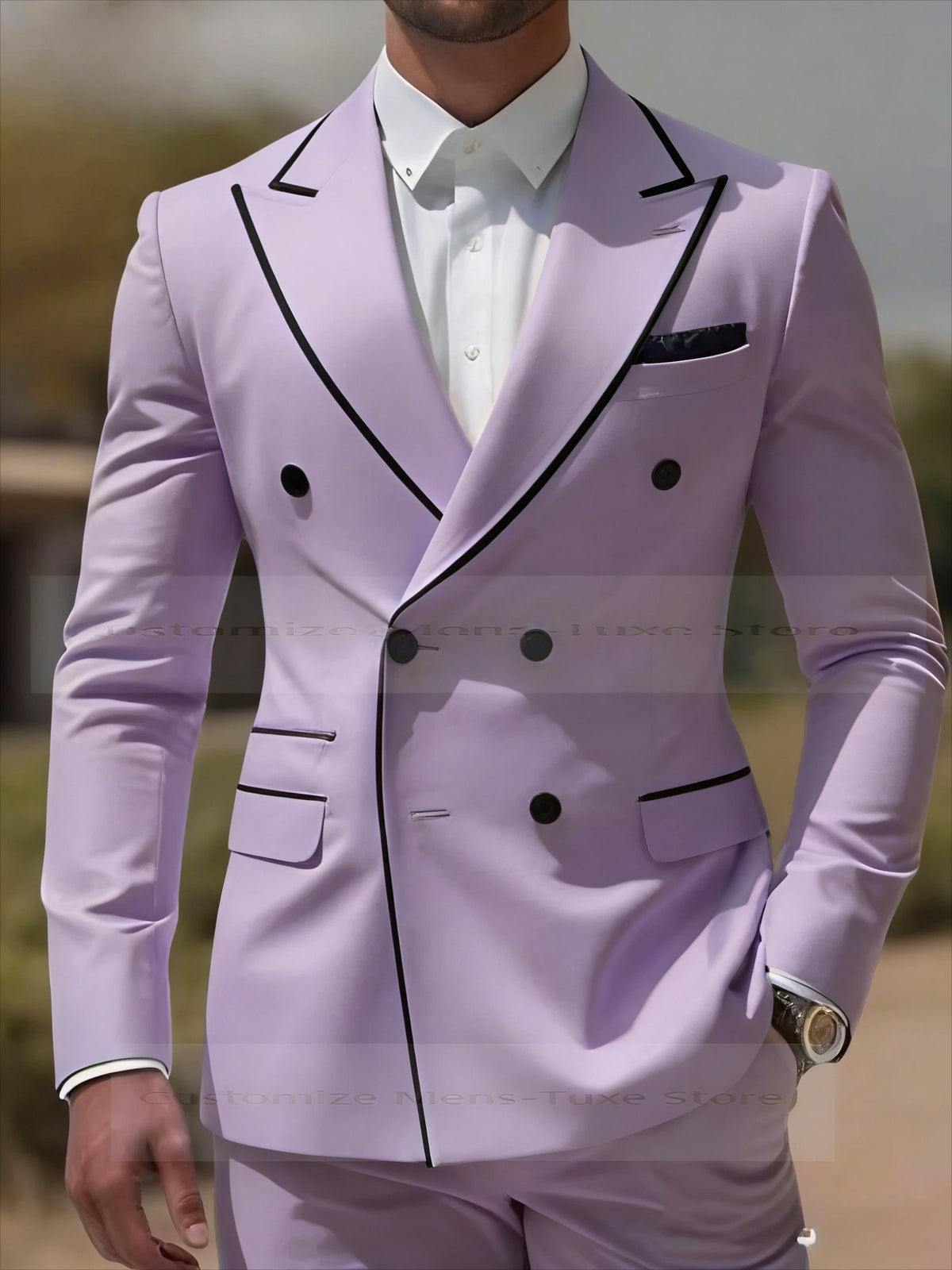 Col noir Orange homme d'affaires hommes costume marié Groomsman fête de mariage bal formel Tuxedos 2 pièces ensemble Blazer pantalon