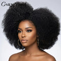 Perruque Afro Bouclée Frisée 13X2 T Part Lace Front, Densité 200%, Cheveux Humains Mélangés, Perruques Frontales Bouclées Frisées pour Femmes Noires