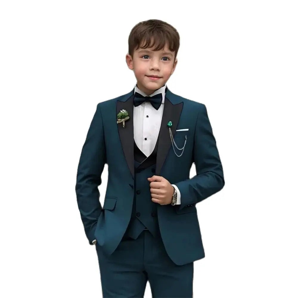 Costume de mariage élégant pour adolescent, costume de remise de diplôme pour jeunes, avec veste, gilet, pantalon, nœud papillon, pour garçon d'honneur de mariage