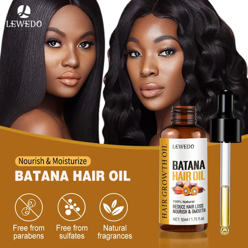 Lewedo Naturals huile de Batana croissance rapide des cheveux pour hommes femmes huile de Batana Pure nourrir les cheveux brillants soins capillaires sains Anti perte de cheveux