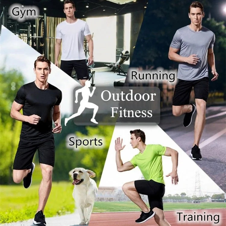 T-Shirt à manches courtes pour hommes, séchage rapide, course à pied, évacuation de l'humidité, col rond, exercice d'entraînement, chemise de Sport, hauts légers
