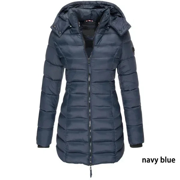 Parka chaude à capuche pour femme, manteaux rembourrés en coton épais, couleur unie, mi-longue, décontracté, Slim, Streetwear, pardessus, nouvelle collection hiver