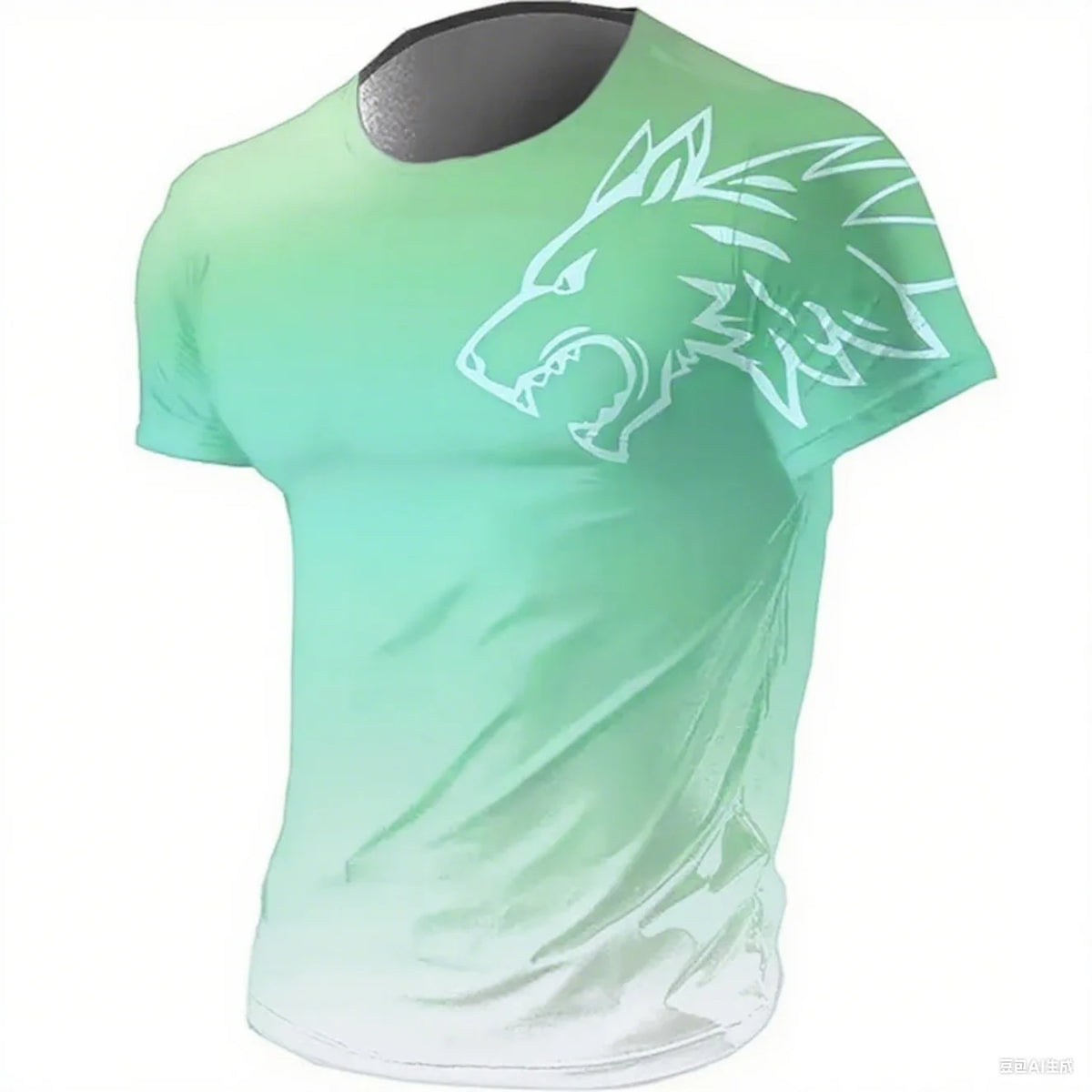 T-shirts pour hommes fitness vêtements de sport 2024 été Vintage hommes 3d imprimé séchage rapide dégradé T-shirt Animal loup à manches courtes