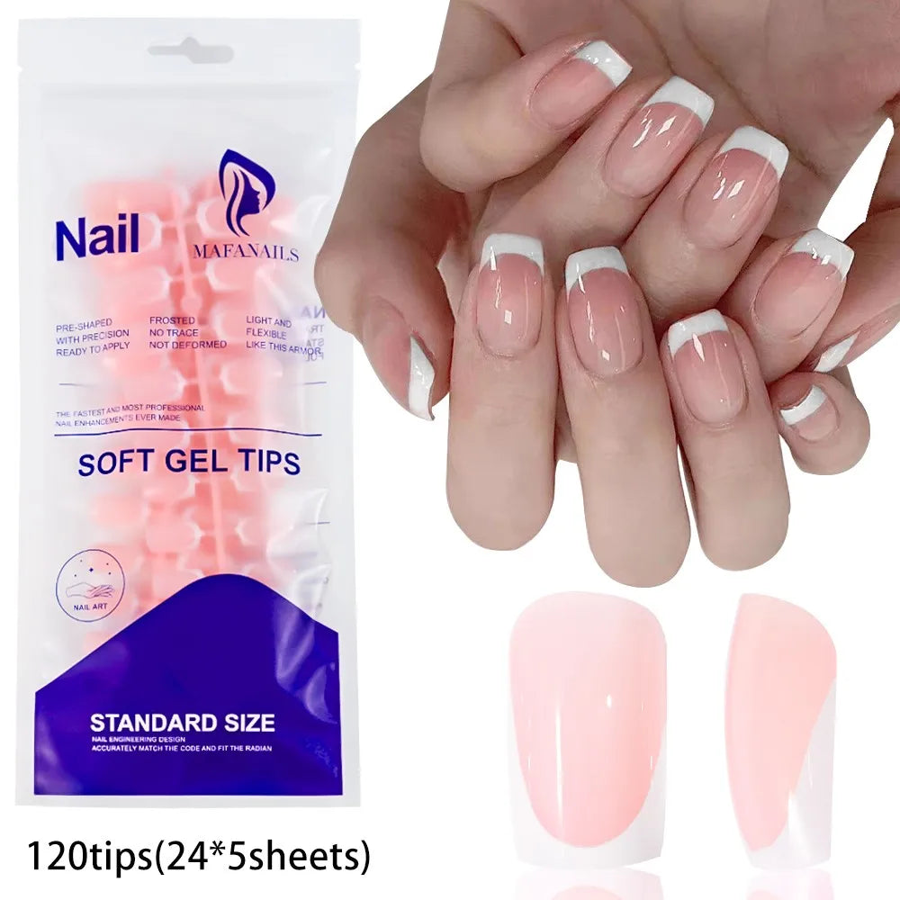 100 pièces blanc moyen carré faux ongles couverture complète acrylique artificiel faux ongles conseils femmes décoration des ongles 10 tailles presse sur les ongles