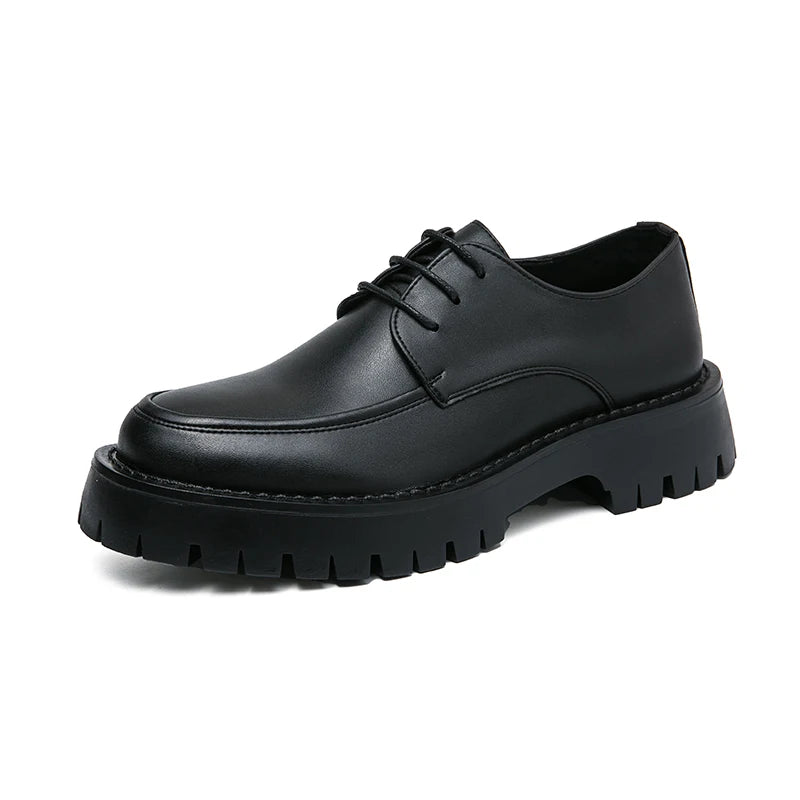 Nouvelles chaussures à plate-forme mocassins chaussures hommes chaussures de mariage à semelles épaisses noir chaussures d'affaires formelles sans lacet en cuir augmenter chaussures décontractées