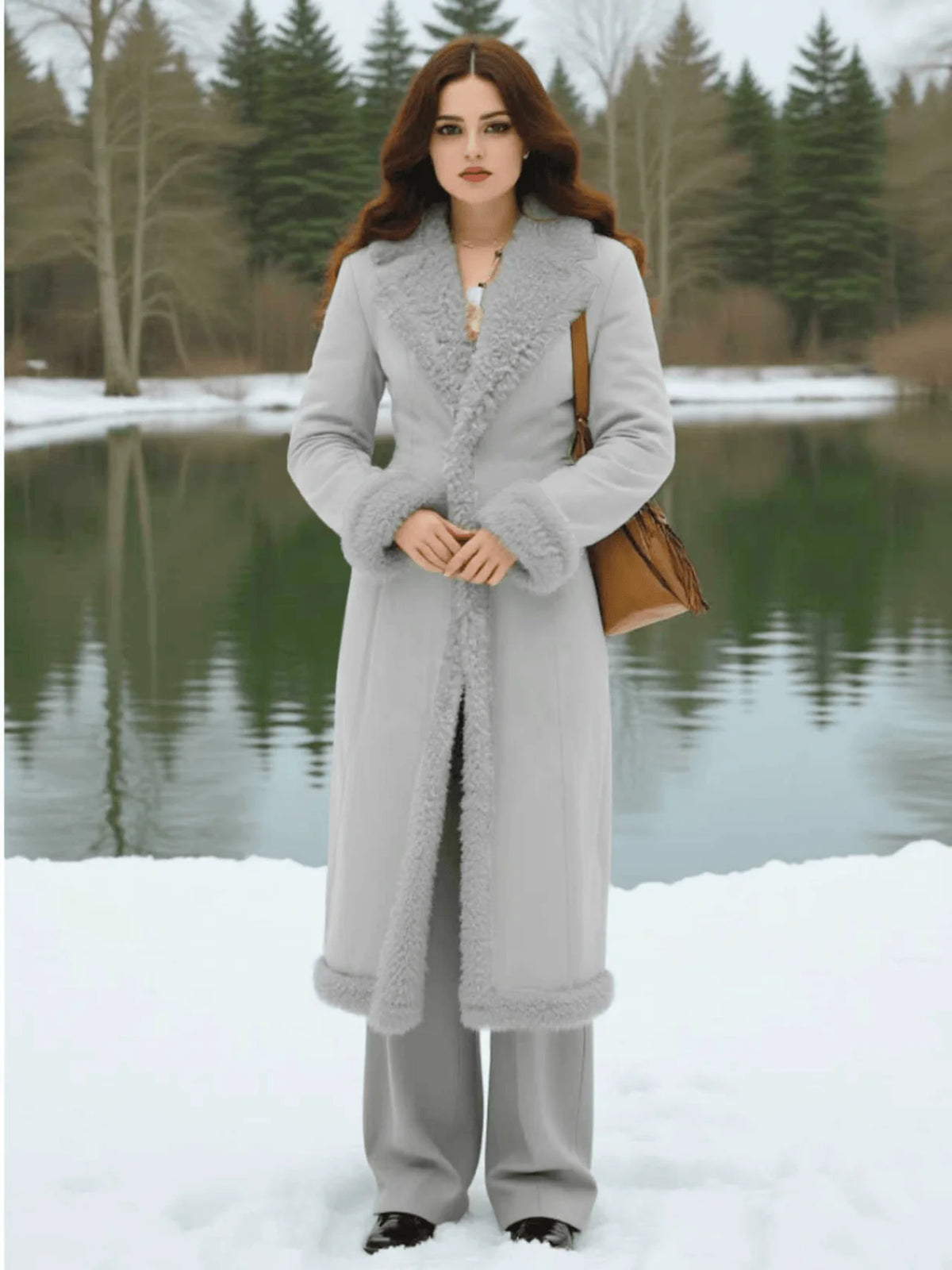 Manteau d'hiver épais et chaud pour femme, manteau rembourré doublé en peluche, rétention de la chaleur avec Silhouette de Style britannique Vintage