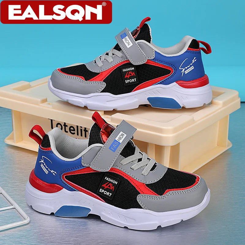Chaussures de sport pour enfants pour garçons, chaussures de sport décontractées respirantes en maille à la mode baskets de course légères pour étudiants