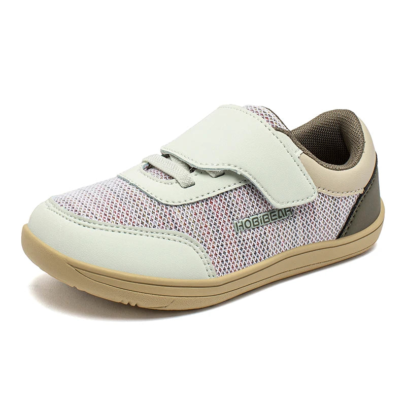 HOBIBEAR chaussures pieds nus à bout large enfants minimaliste crochet boucle espadrilles décontractées maille respirant zéro chute chaussures