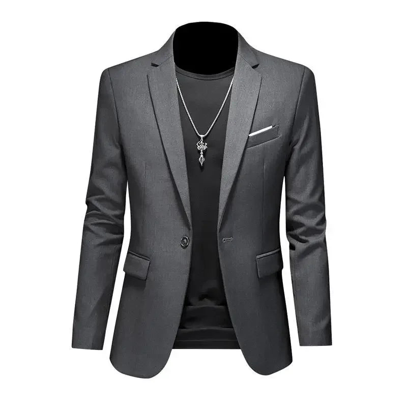 Boutique de mode couleur unie haut de gamme marque décontracté affaires hommes Blazer marié robe de mariée Blazers pour hommes costume hauts Jacke manteau