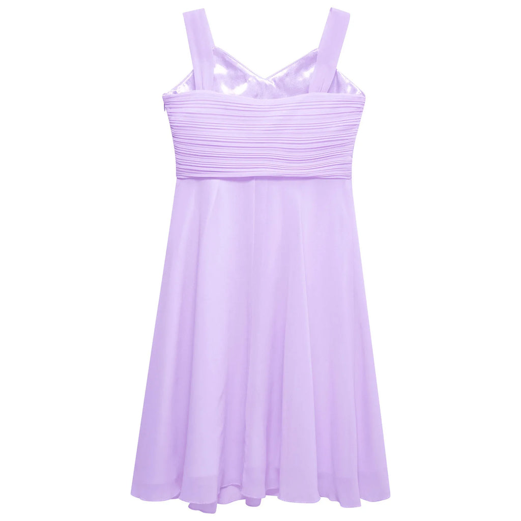 Robe de soirée élégante pour enfants filles, robe Maxi sans manches, corsage froncé en mousseline, robe de princesse de demoiselle d'honneur de mariage