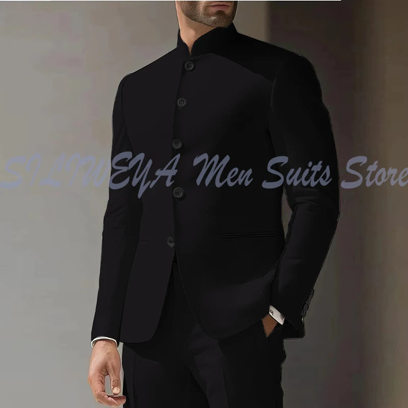 Costume Homme Blanc en Lin, Simple Boutonnage, 2 Pièces (Veste et Pantalon), pour Occasions Spéciales, Formel, Personnalisable, Vêtement Masculin Tendance Classique 2025