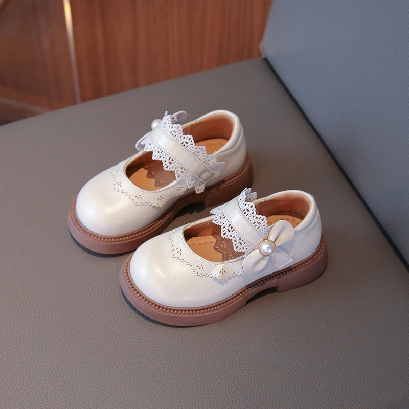 Petites chaussures en cuir pour filles, taille 23-36, chaussures simples en cuir à fond souple pour enfants, Beige, mode polyvalente, chaussures pour bébés pour enfants