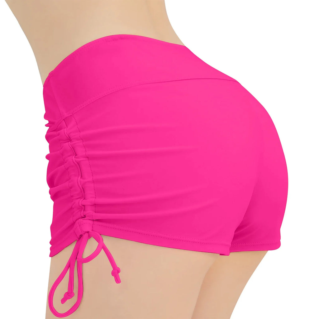 Maillot de bain pour femmes, culotte, short de plage, taille haute, côtés réglables, cordon de serrage, extensible, sport, bas Tankini