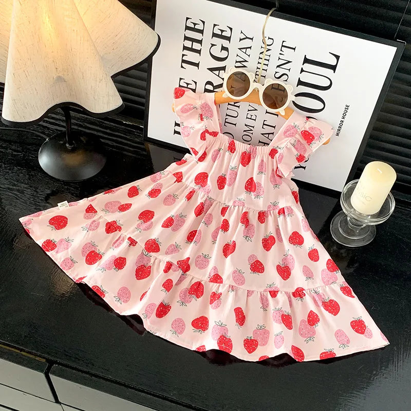 Robe d'été 2026 pour filles à manches volantées, robes de princesse imprimées à volants pour enfants de 1 à 12 ans, vêtements de vacances