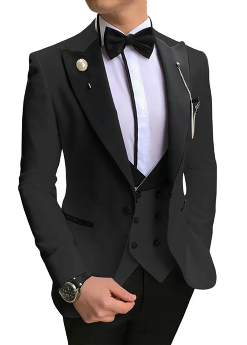 2024 hommes 3 pièces costumes pour hommes sur mesure marié garçons d'honneur Tuxedos mariage hommes costume Terno Masculino (veste + pantalon + gilet)