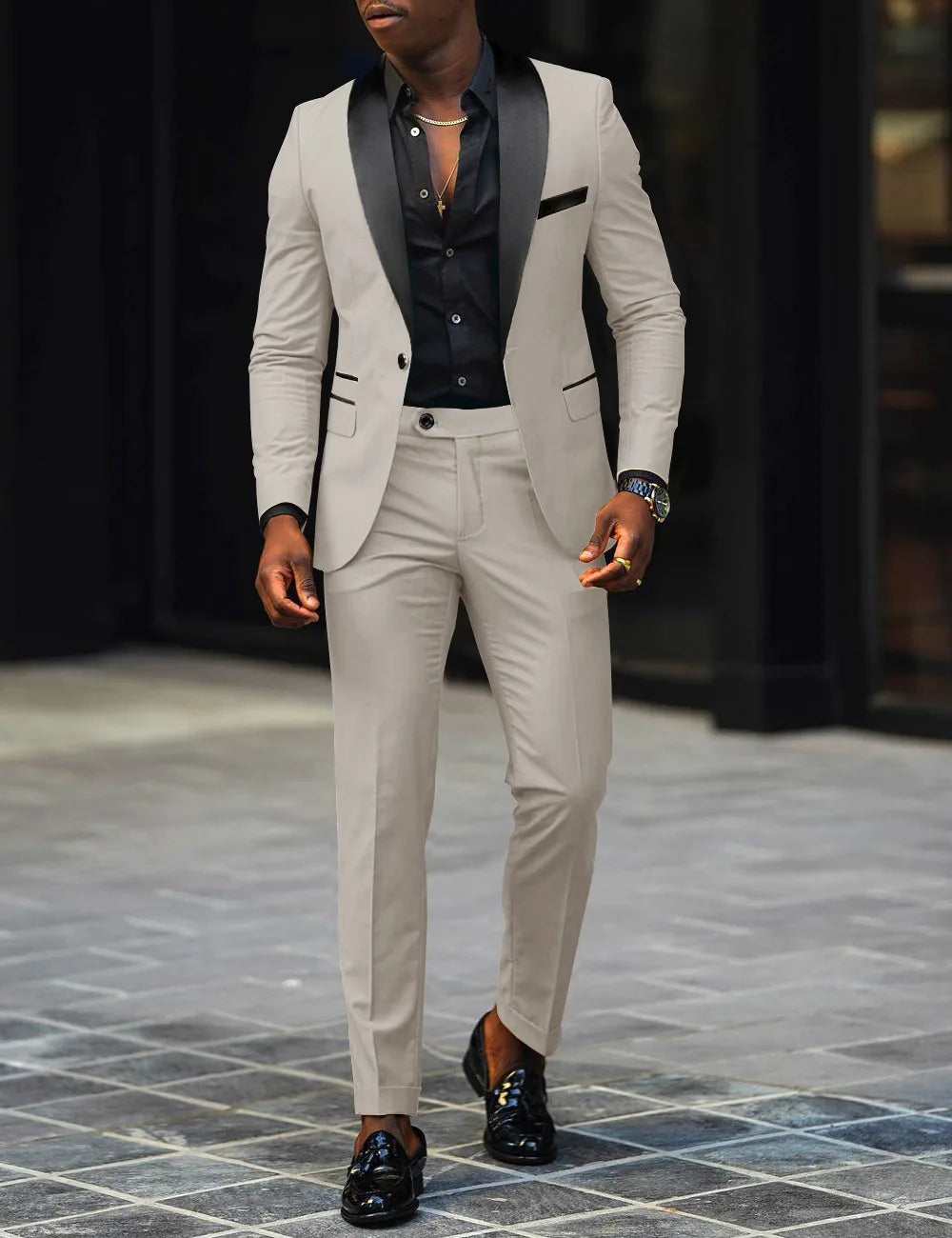 Veste de costume deux pièces décontractée pour hommes, nouvelle mode Business, confortable et respirant, coupe cintrée, fente latérale, bouton unique + pantalon