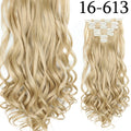 Extensions de Cheveux Synthétiques Longs et Lisses, Postiches Blondes Noires, Degré de Chaleur, Faux Cheveux, 24 Pouces, 16 Clips