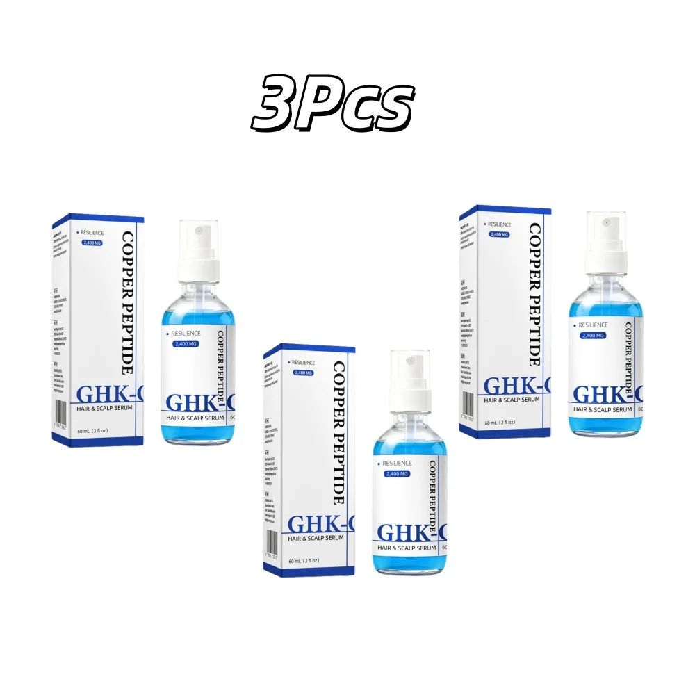 Sérum de croissance des cheveux au peptide de cuivre GHK-Cu, anti-perte de cheveux, essence pour le cuir chevelu, liquide réparateur, huile nourrissante pour hommes et femmes, 60 ml