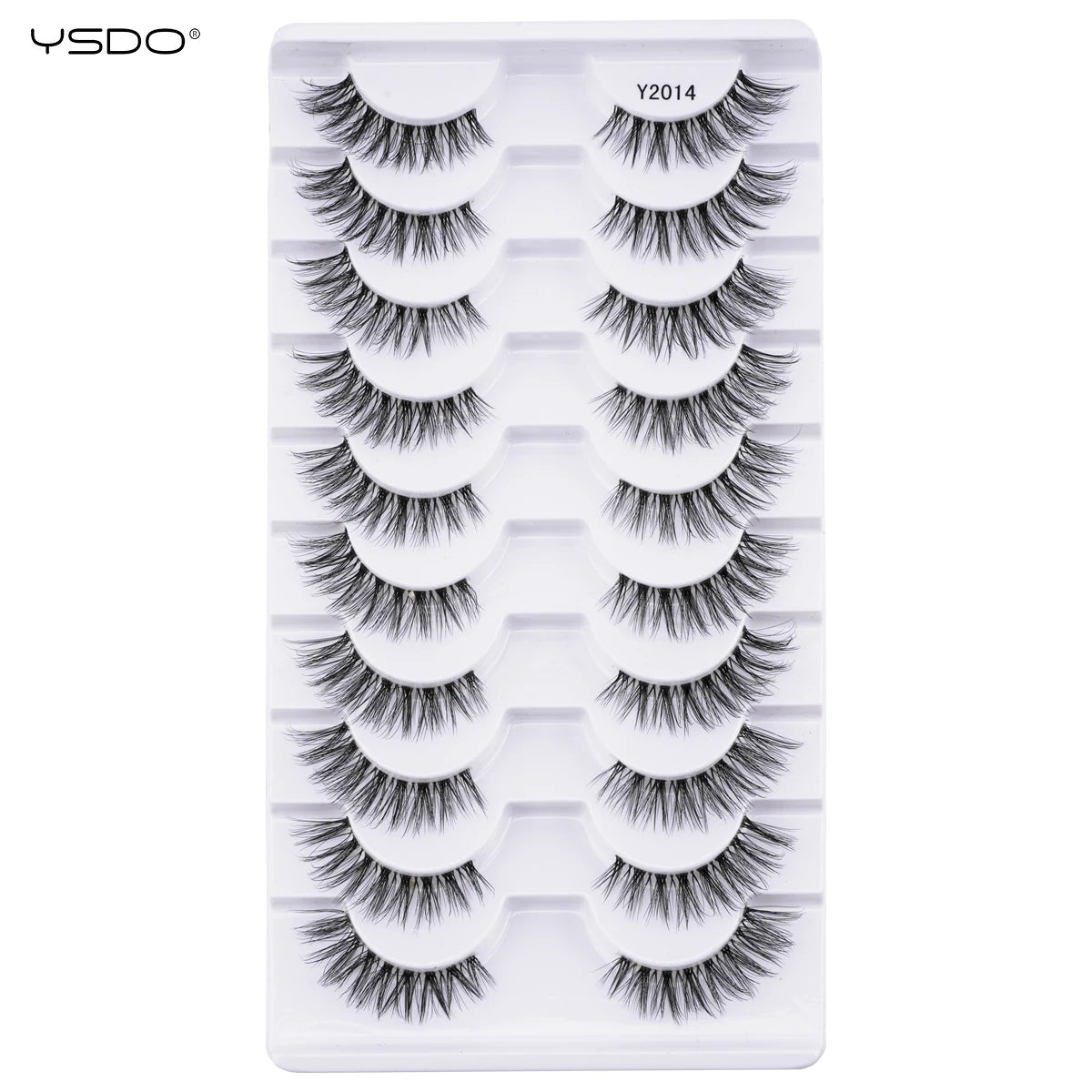 YSDO-Demi cils de chat doux, bande claire naturelle, faux cils, contaminants naturels, py, faux cils de vison 3D, outils de maquillage, 5/10 paires