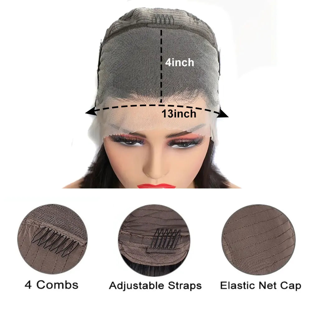 Newmi Bob perruques courte Bob perruque dentelle avant perruques de cheveux humains cheveux raides 13x4 dentelle frontale cheveux humains Bob perruques pour les femmes