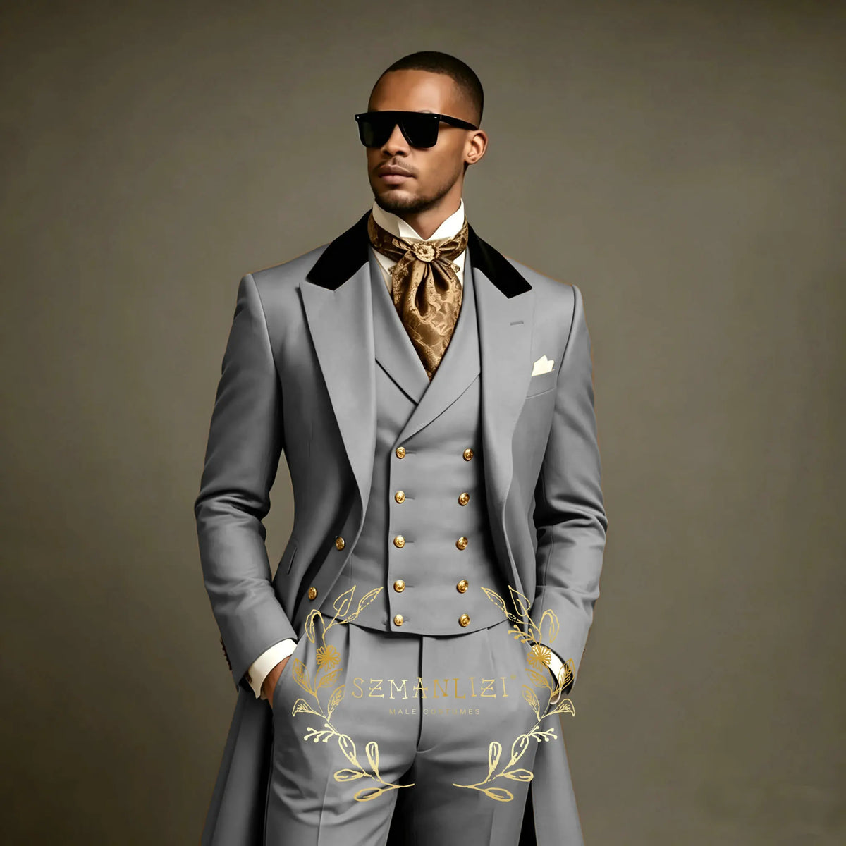 Costume de bal gris clair 3 pièces coupe ajustée pour homme, ensemble blazer long pour marié, garçons d'honneur, affaires, banquets et soirées
