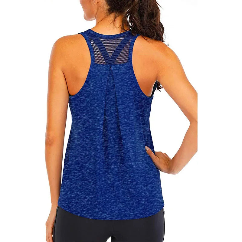 Chemise de Yoga femme nouveau Style T-Shirt ample Fitness hauts gilet femmes sans manches Sport T-Shirt séchage rapide gymnase course entraînement Blouse