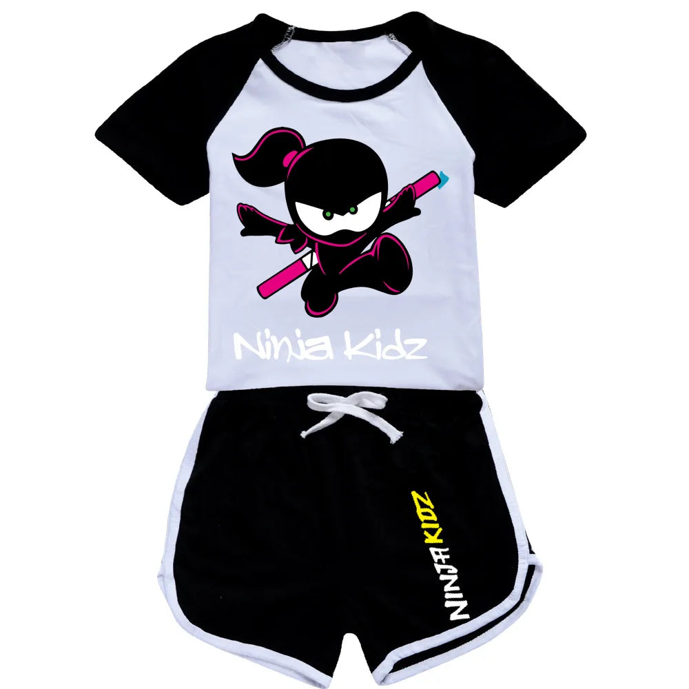 Ninja Kidz enfants vêtements coton Sport survêtements T-shirts sweat costume dessin animé motif ensemble adolescent bébé garçons filles vêtements