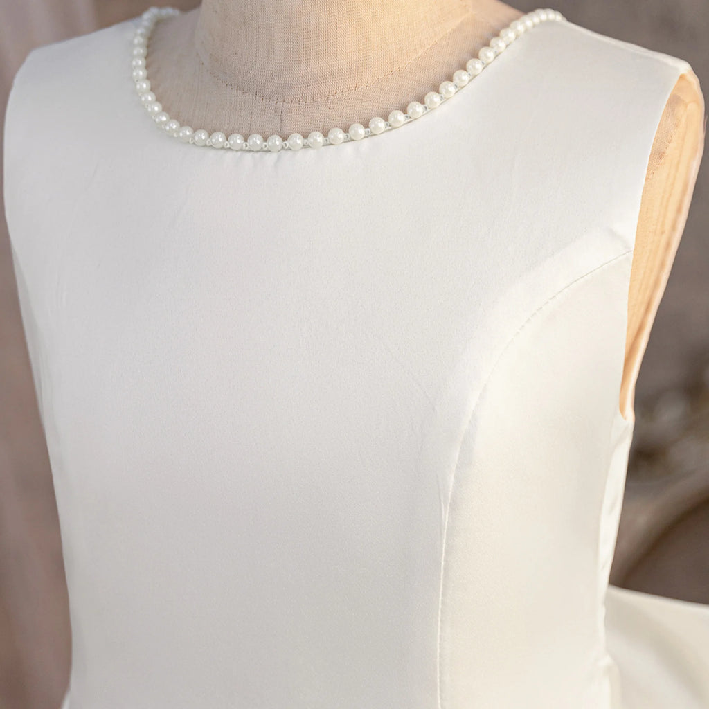 Robe de soirée de baptême pour filles, tenue de princesse élégante avec nœud, pour demoiselles d'honneur, de mariage, de Gala, d'anniversaire, de remise de diplôme