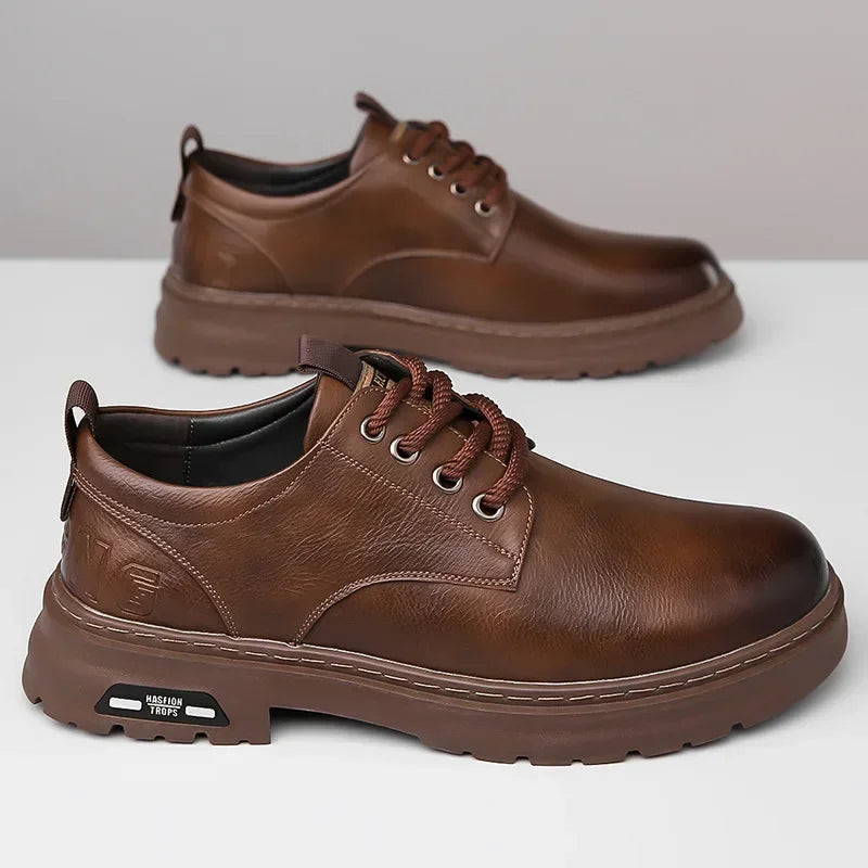 Chaussures en cuir décontractées pour hommes, chaussures De styliste tendance à plateforme assorties avec tout, chaussures d'affaires respirantes en cuir Zapatos De Hombre