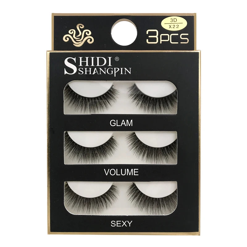 Faux Cils Naturels Longs en Vison 3D, Souples et Moelleux, fissuraminants, Faits à la Main, Outils de Maquillage pour les Yeux, 3 Paires