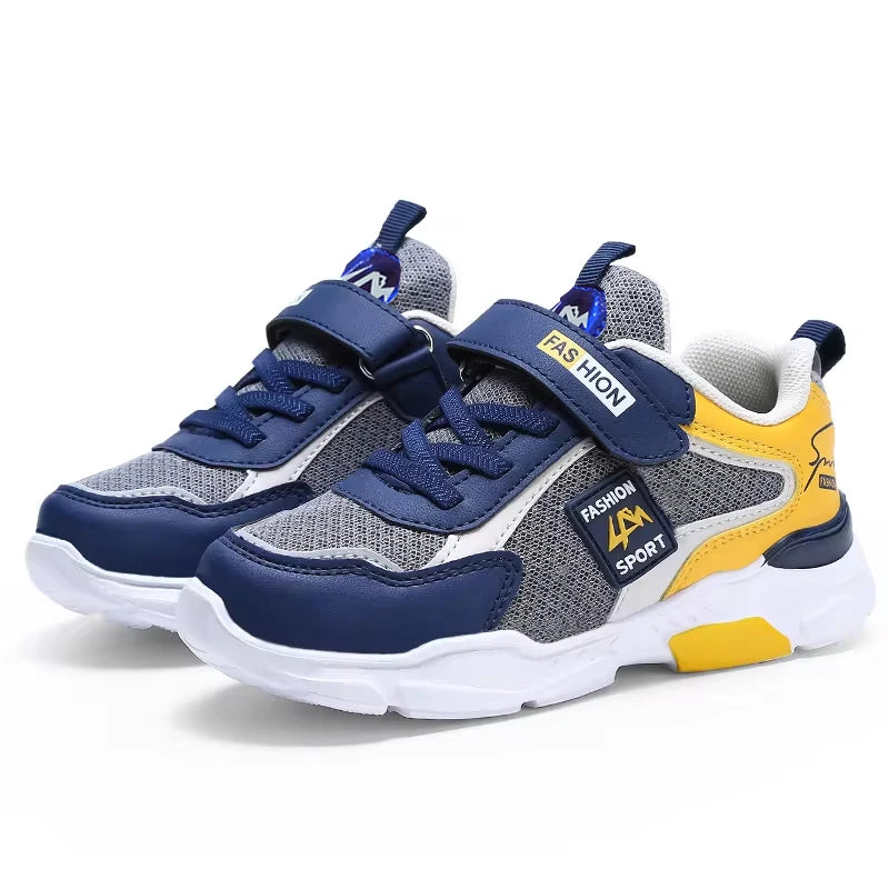 Chaussures de sport pour enfants pour garçons, chaussures de sport décontractées respirantes en maille à la mode baskets de course légères pour étudiants