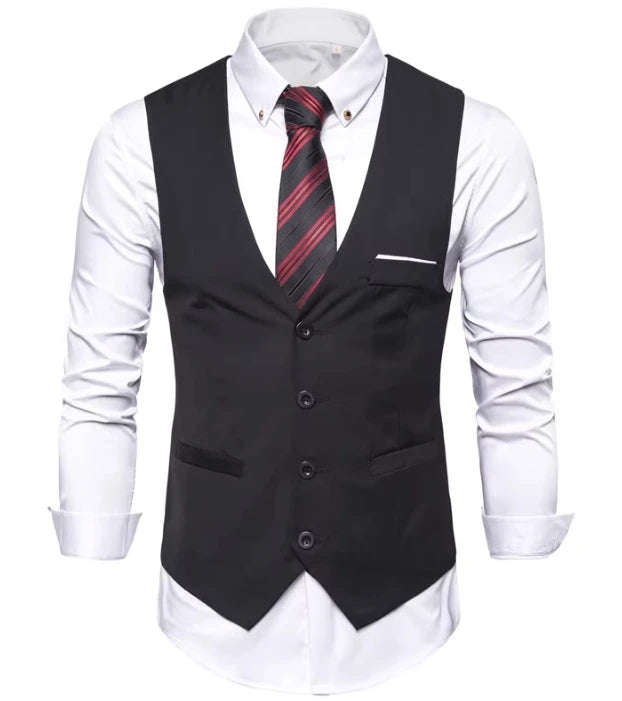 Nouvelle marque robe gilets pour hommes décontracté coupe ajustée hommes costume Gilet Double boutonnage Gilet Homme formel affaires veste