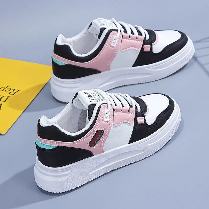 2023Women baskets en cuir PU chaussures pour femmes plate-forme blanche baskets décontractées printemps été femme conseil chaussures plates dames formateurs