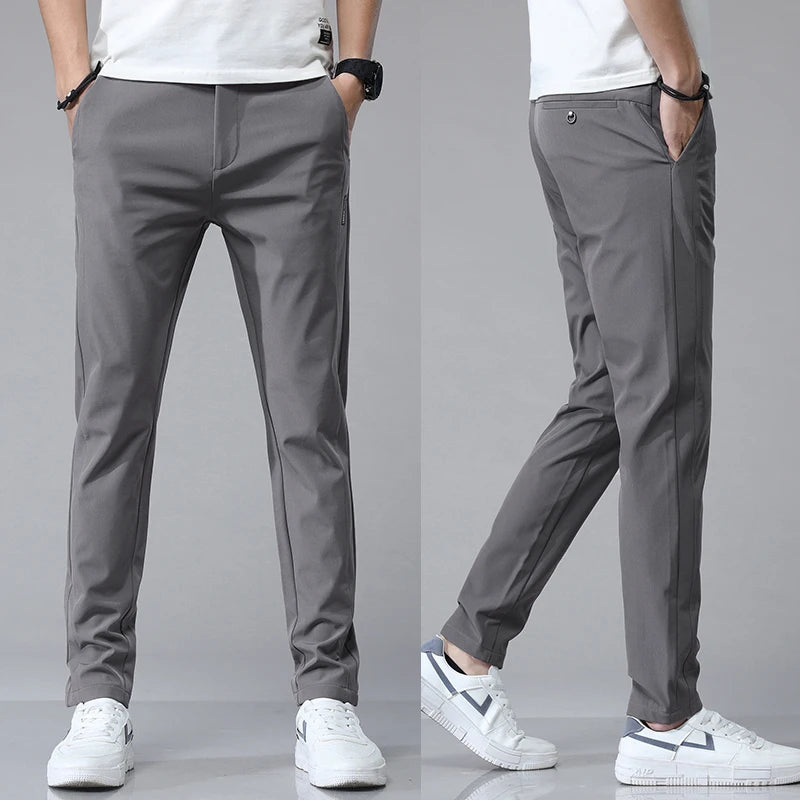 5 couleurs printemps été Ultra-mince hommes Stretch mince pantalon droit décontracté de haute qualité mode respirant Golf sport pantalon