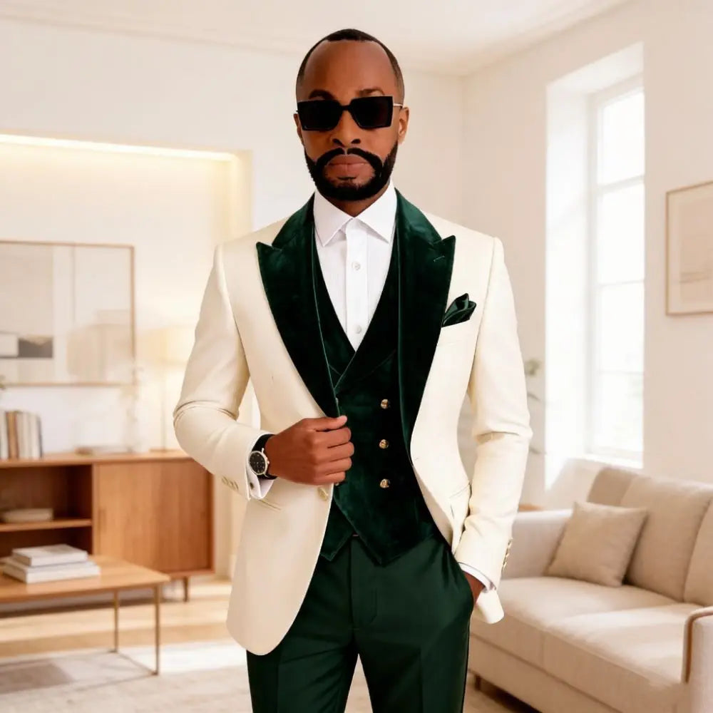 Costumes en velours pour hommes, coupe ajustée, 3 pièces, pour mariage, bal de promo, col châle bordeaux, personnalisable, élégant, pour cérémonie de gala