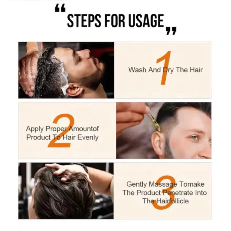 Sérum de croissance rapide des cheveux au gingembre, anti-chute, traitement de la calvitie, huile de soin capillaire, réparation du cuir chevelu endommagé, traitement pour femmes et hommes