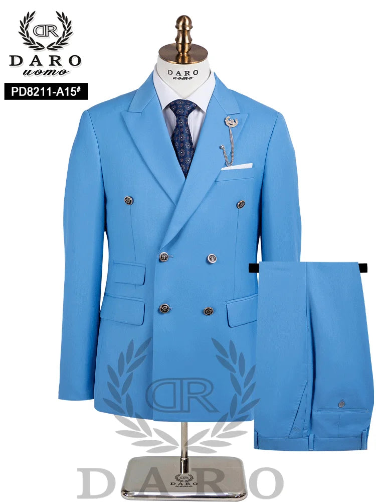 Costume de travail formel ajusté pour homme DAROuomo 2026 - Ensemble 2 pièces DR8211 (Veste + Pantalon)