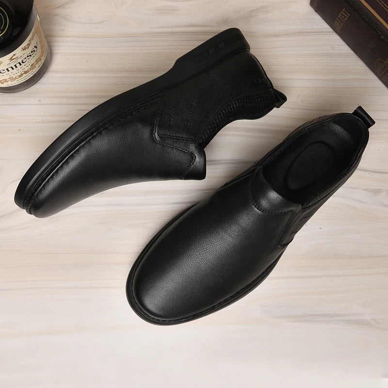 Chaussures décontractées en cuir véritable pour hommes, mocassins à enfiler, chaussures de conduite confortables, semelle souple, extérieur, printemps, été