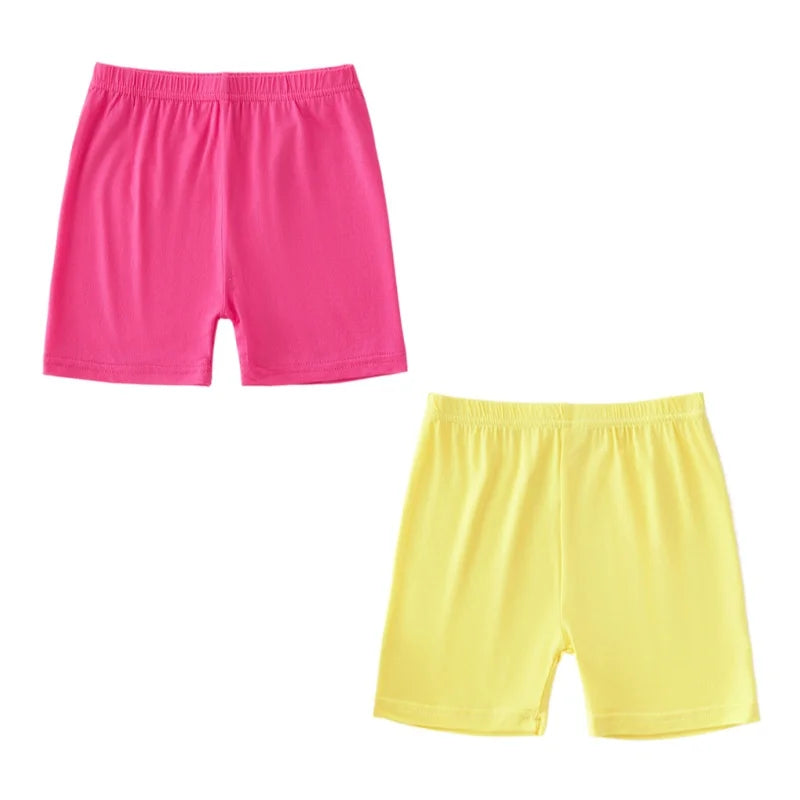 Leggings d'été pour enfants, 2 pièces, shorts de sécurité en coton pour filles, shorts de plage de couleur unie, adaptés aux enfants âgés de 2 à 12 ans