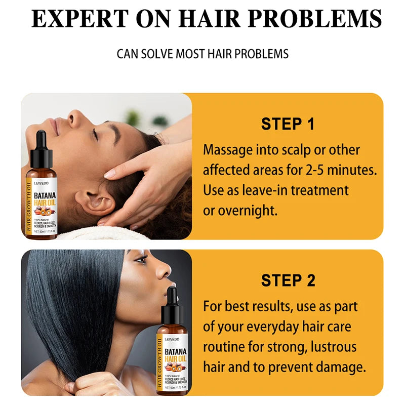 Sérum d'huile de Batana pour la croissance des cheveux, huile essentielle pour cheveux à croissance rapide, soins capillaires de beauté, Essence Anti-perte de cheveux, réparation naturelle des cheveux endommagés